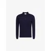 Nobl Mens Navy Koen Long-sleeve Knitted Shirt In Blue