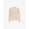 Nobl Mens Oatmeal Kai Fisherman Half-zip Knitted Jumper In Pink