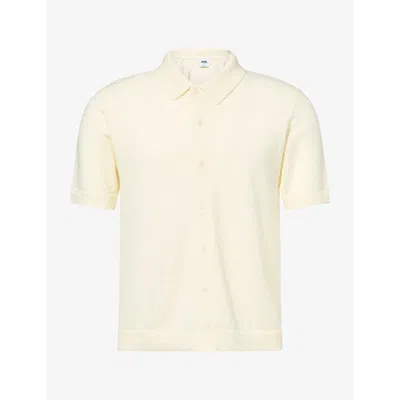 Nobl Mens Warner Short-sleeve Knitted Shirt Cream Xl
