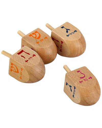 Noble Gift Bright And Bold Wooden Dreidel Pack Of 100 In Brown
