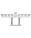 Noble Gift Crystal Menorah On Two Pillars With Gold And Silver Inner Gemstones In Gold
