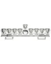 Noble Gift Flat Crystal Menorah With Stand In Clear