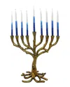 Noble Gift Menorah Tree Of Life With Reusable Box - Rustic Gold In Silver