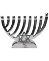 Noble Gift Metal Candle Menorah Polished With Star Of David In Metallic