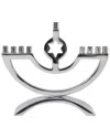 Noble Gift Metal Candle Menorah Polished With Star Of David In Metallic