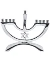 Noble Gift Metal Candle Menorah Polished With Star Of David In Metallic
