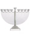Noble Gift Ornate Crystal Menorah With Decorative Gemstones In Clear