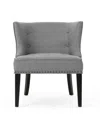 Noble House Adelina Contemporary Nailhead Trim Upholstered Accent Chair In Gray