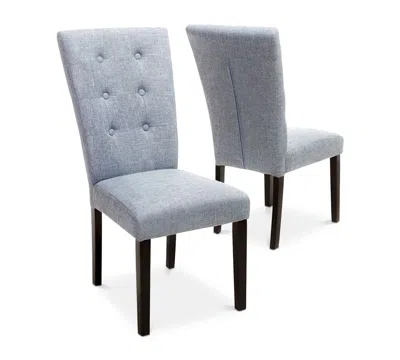 Noble House Alven Dining Chair Set Of 2 In Denim Blue