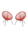 Noble House Anson Outdoor Hammock Weave Chair Set, 2 Piece In Orange