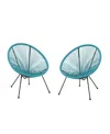 Noble House Anson Outdoor Hammock Weave Chair Set, 2 Piece In Teal