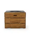 Noble House Archie Outdoor Rectangle Fire Pit In Walnut