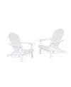 Noble House Bellwood Outdoor Folding Adirondack Chairs Set, 2 Piece In White