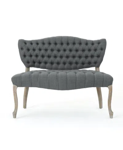 Noble House Benno 47" Loveseat In Dark Grey