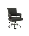 Noble House Bonaparte Traditional Home Office Chair In Dark Gray