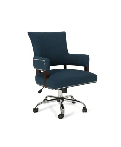 Noble House Bonaparte Traditional Home Office Chair In Navy
