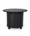 Noble House Boulder Outdoor Round Fire Pit In Matte Black