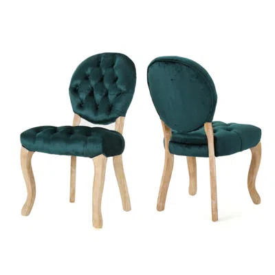 Noble House Bushwood Dining Chairs (set Of 2) In Teal
