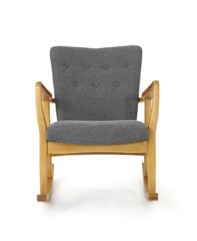 Noble House Callum Mid Century Rocker In Gray
