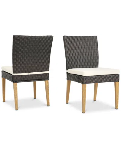 Noble House Carlsbad Outdoor Water Resistant Chairs (set Of 2) In Brown