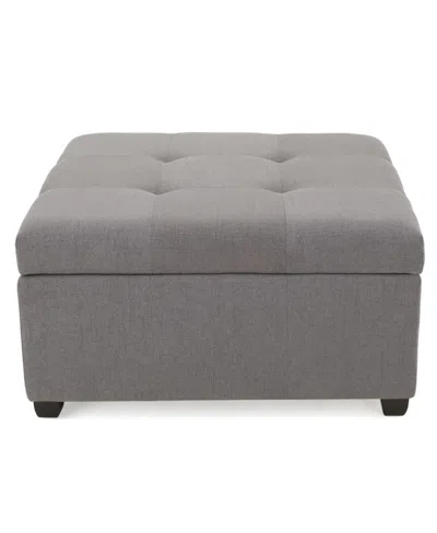 Noble House Carlsbad Storage Ottoman In Dark Gray