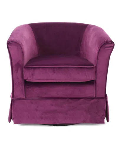 Noble House Cecilia Swivel Chair In Fuchsia