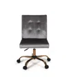 Noble House Centennial Glam Tufted Home Office Chair With Swivel Base In Smoke