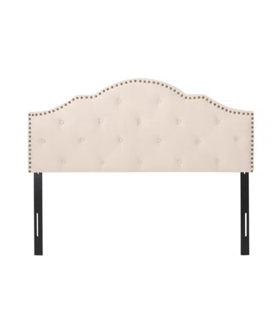 Noble House Cordeaux Contemporary Upholstered Headboard, Queen/full In Beige