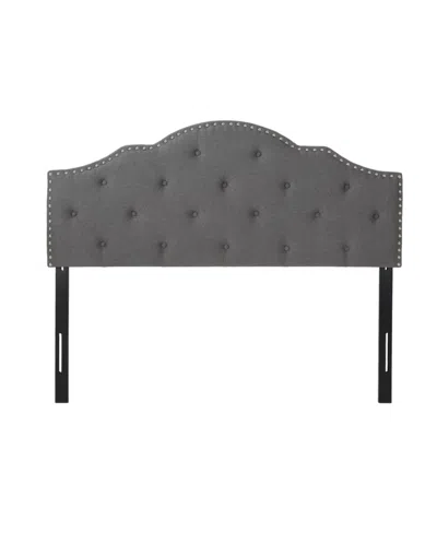 Noble House Cordeaux Contemporary Upholstered Headboard, Queen/full In Charcoal
