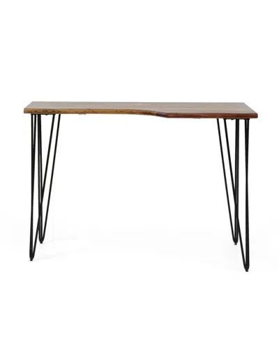 Noble House Cuthbert Modern Industrial Handcrafted Wood Desk With Hairpin Legs In Natural