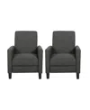 Noble House Darvis Contemporary Recliner Set, 2 Piece In Moss Gray
