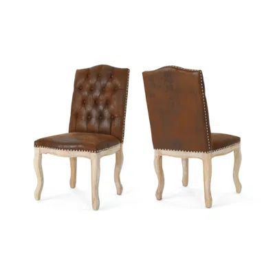 Noble House Delavan Dining Chairs (set Of 2) In Brown