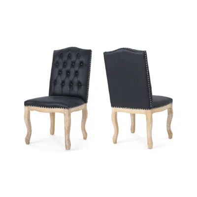 Noble House Delavan Dining Chairs (set Of 2) In Navy