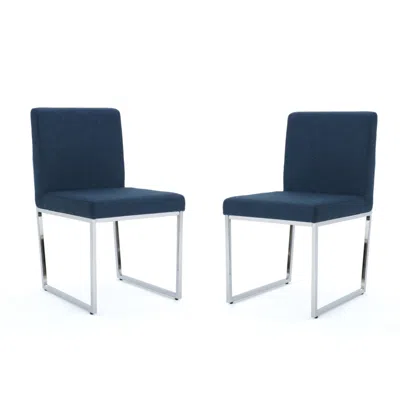 Noble House Delma Dining Chairs (set Of 2) In Navy