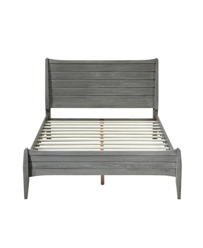 Noble House Devonshire Platform Queen Bed In Rustic Gray