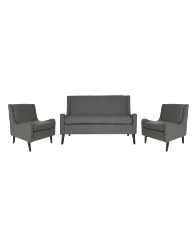 Noble House Edgemont Loveseat Set In Dark Grey