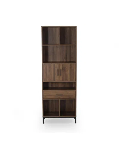Noble House Fraser Contemporary Cube Unit Bookcase In Walnut