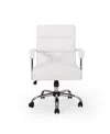 Noble House Gehring Modern Channel Stitched Swivel Office Lift Chair In White