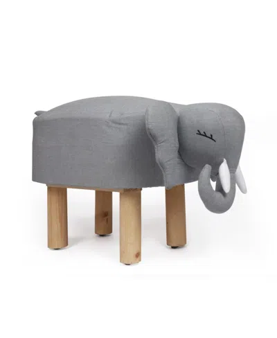 Noble House Goshen Contemporary Kids Elephant Ottoman In Gray