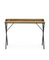 Noble House Groveport Modern Industrial Handcrafted Wood Tray Top Desk In Natural