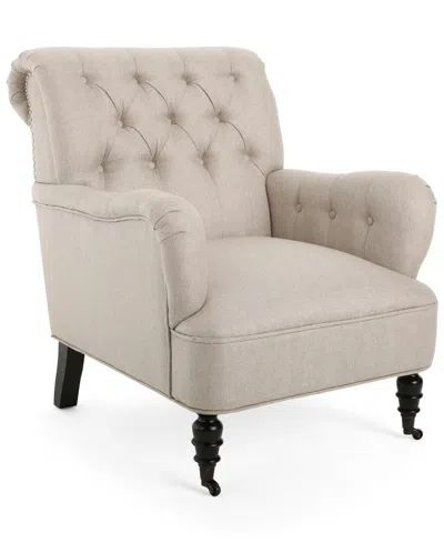 Noble House Hadlee Accent Chair In Beige