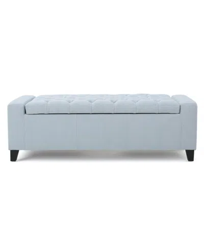 Noble House Hikaru Storage Ottoman In Light Sky
