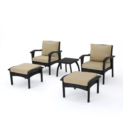 Noble House Honolulu Outdoor 5pc Seating Set In Black