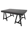 Noble House Hunter Rubberwood Farmhouse Coffee Table In Grey