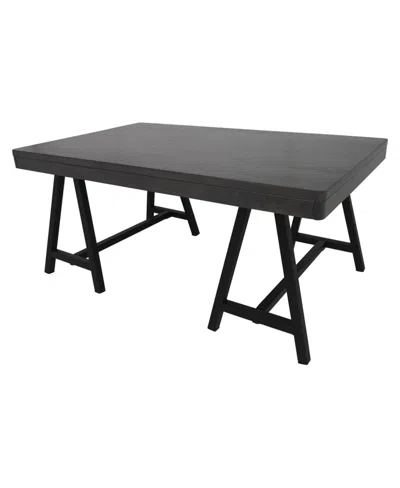 Noble House Hunter Rubberwood Farmhouse Coffee Table In Grey