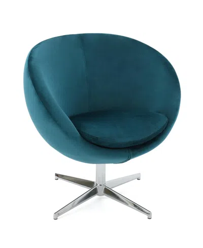 Noble House Isla Velvet Modern Chair In Teal