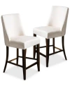 Noble House Jeston Counter Stool (set Of 2) In Linen