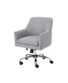 Noble House Johnson Mid Century Modern Fabric Home Office Chair With Chrome Base In Gray