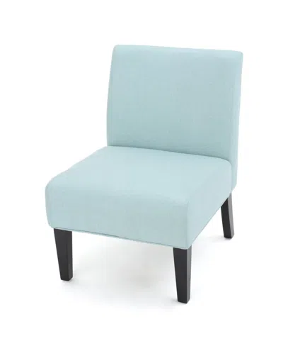 Noble House Kassi Contemporary Fabric Slipper Accent Chair In Blue
