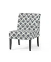 Noble House Kassi Contemporary Fabric Slipper Accent Chair In Blue